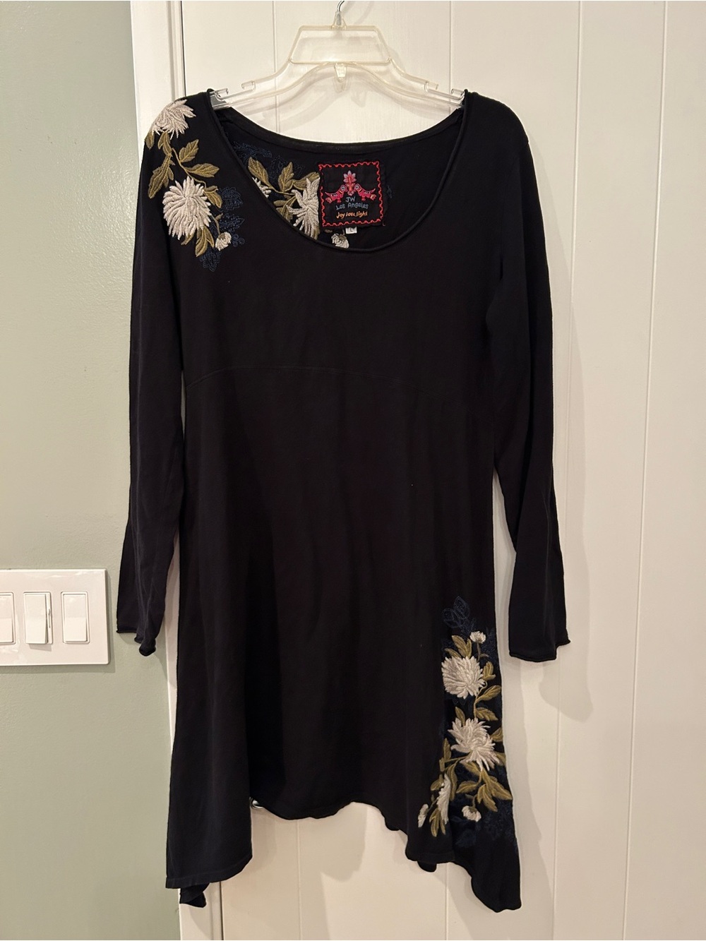 Johnny Was Embroidered Floral Long Sleeve Dress
